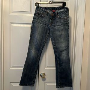 Lucky Brand low rise jeans.  Lola boot